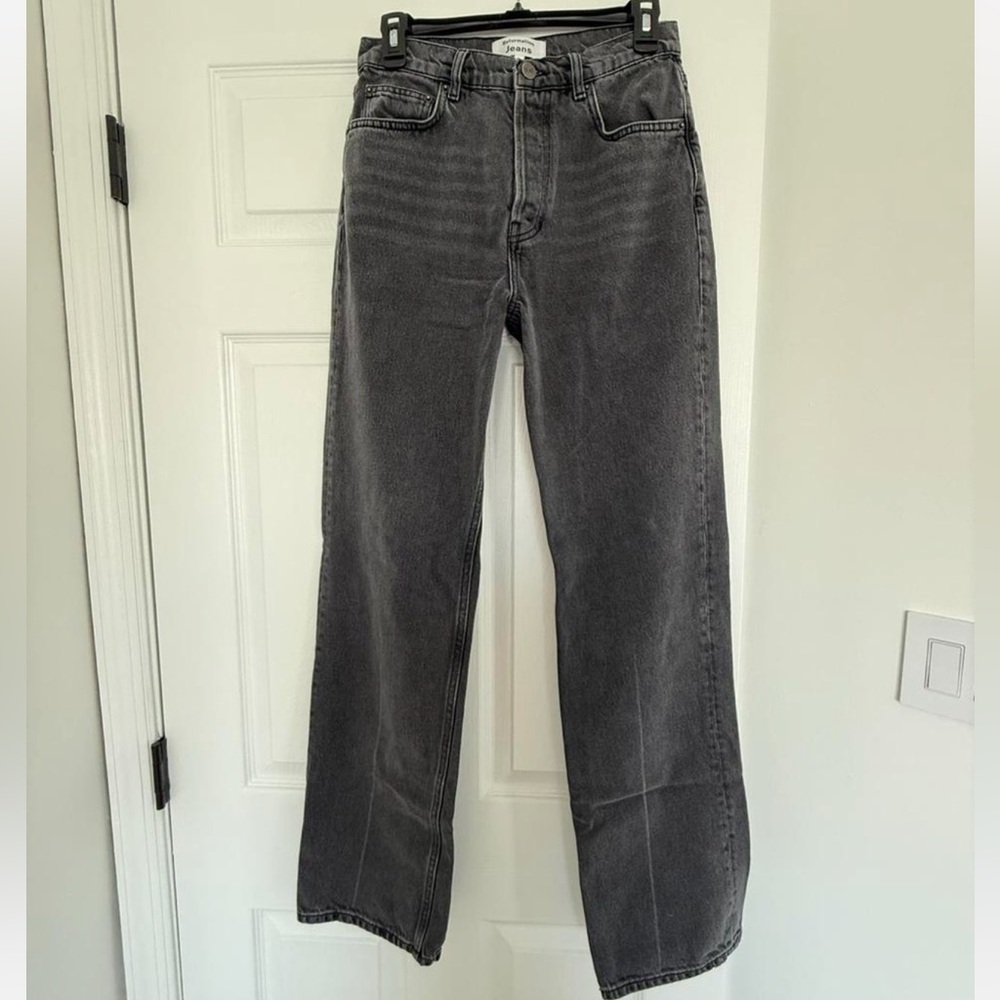 Reformation Gray Straight Leg Jeans